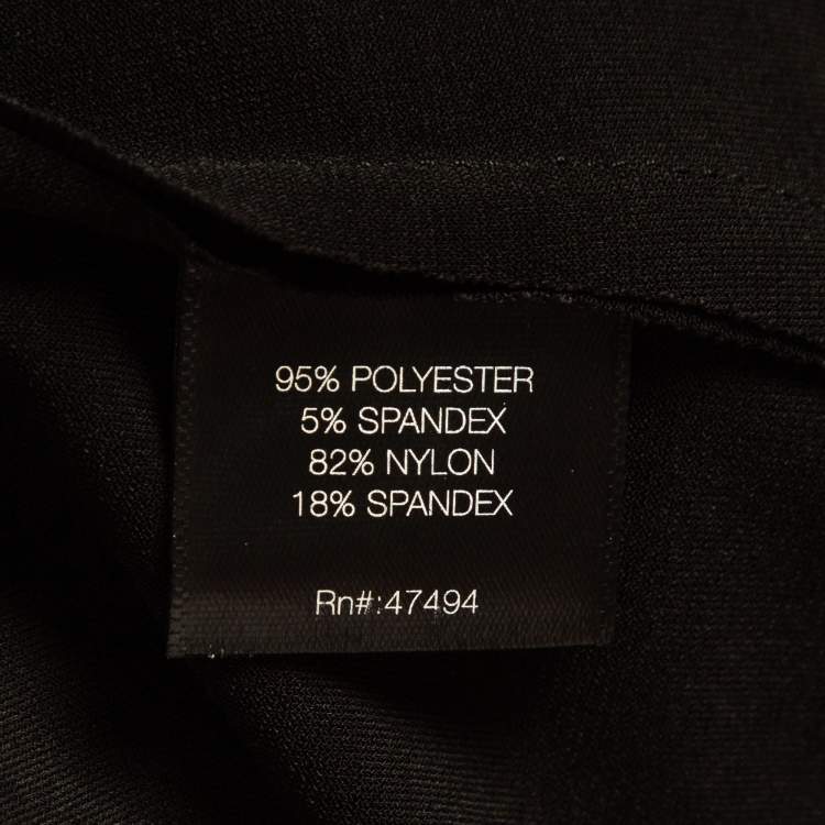 Pre Owned Norma Kamali Black Lycra/Mesh Shirred Detail Diana Gown M