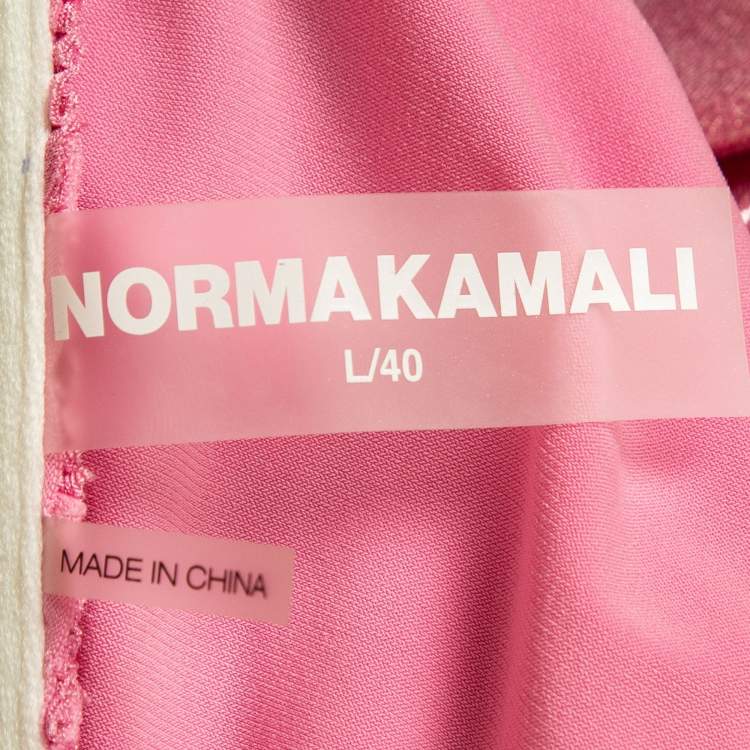 Pre Owned Norma Kamali Pink Lame Walter Wing Sleeves Mini Dress L