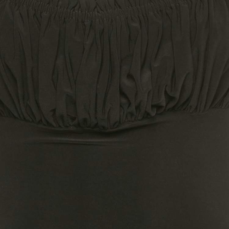 Pre Owned Norma Kamali Black Jersey Empire Jose Mio Swimsuit L