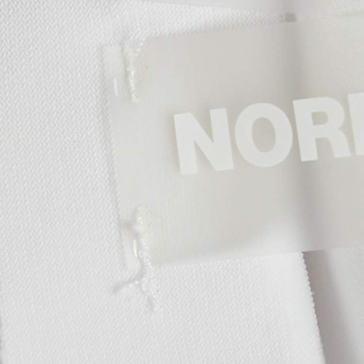 Pre Owned Norma Kamali White Jersey Drop-Shoulder Top XS