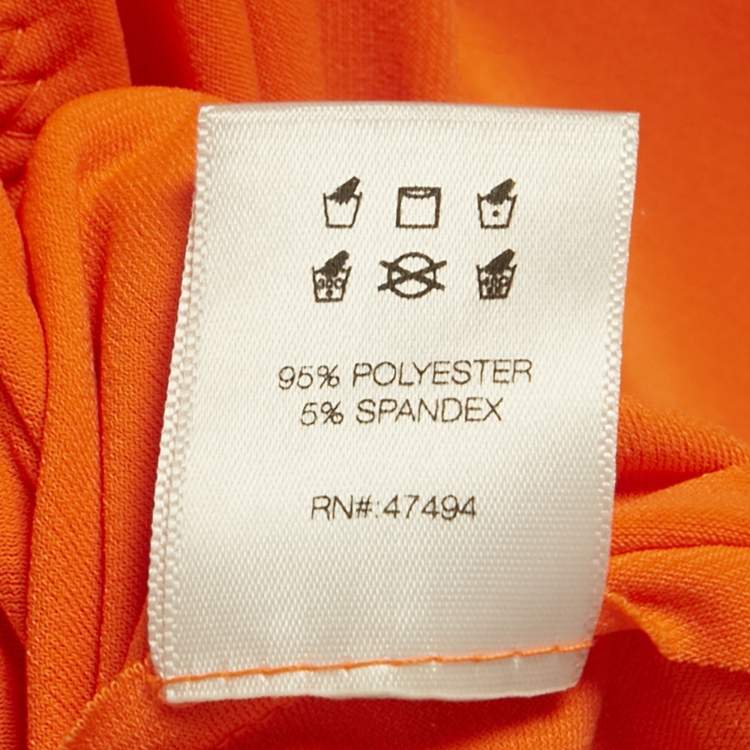 Pre Owned Norma Kamali Orange Jersey Ruched One-Should Diana Dress M