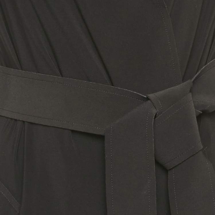 Pre Owned Norma Kamali Black Jersey Wide Leg Jumpsuit S