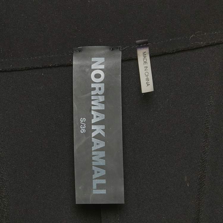 Pre Owned Norma Kamali Black Jersey Wide Leg Jumpsuit S