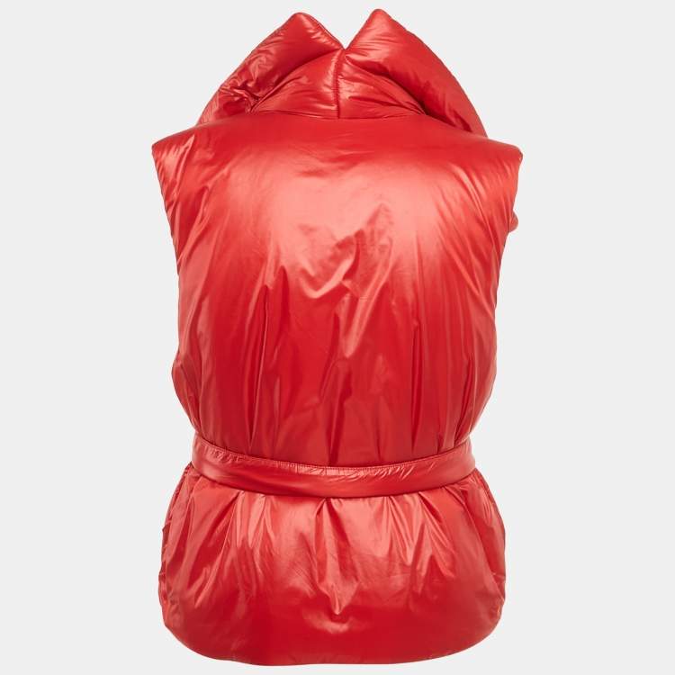 Pre Owned Norma Kamali Red Nylon Sleeveless Sleeping Bag Vest M/L