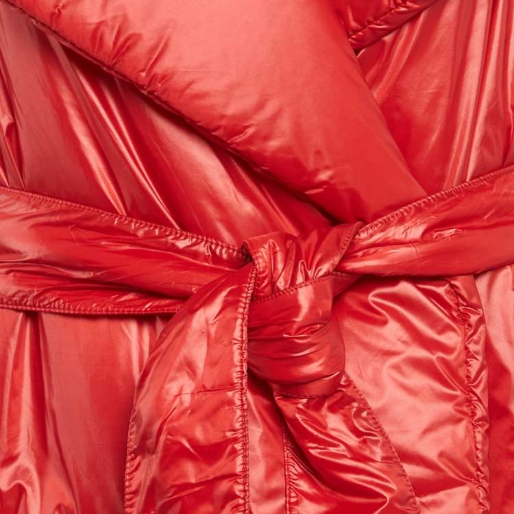 Pre Owned Norma Kamali Red Nylon Sleeveless Sleeping Bag Vest M/L