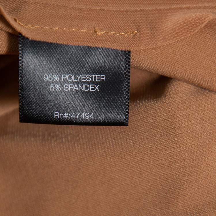 Pre Owned Norma Kamali Camel Brown Knit Ruched Waist &Tie Detail Goddess Dress M