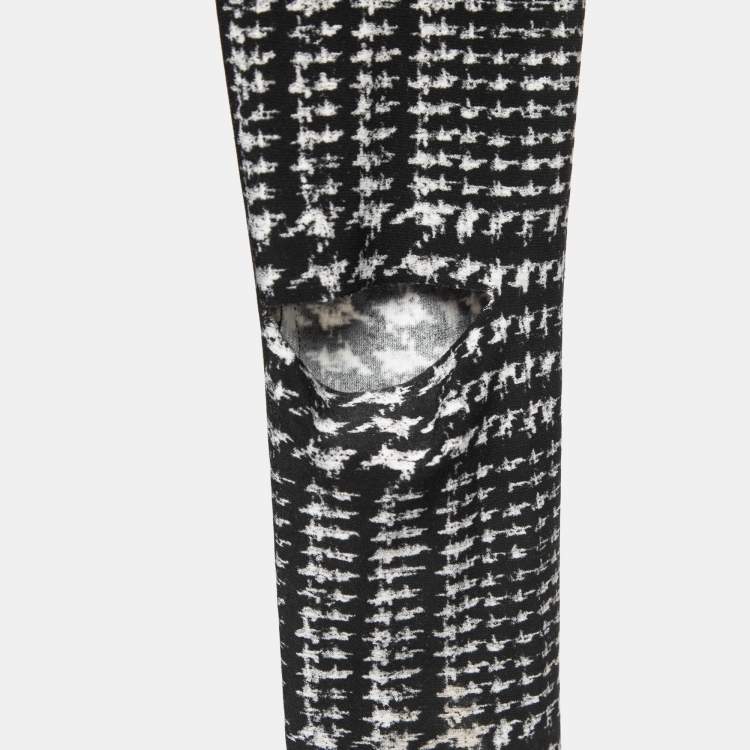 مملوكة مسبقًا Norma Kamali Black Print Jersey Shirt Leggings Set S