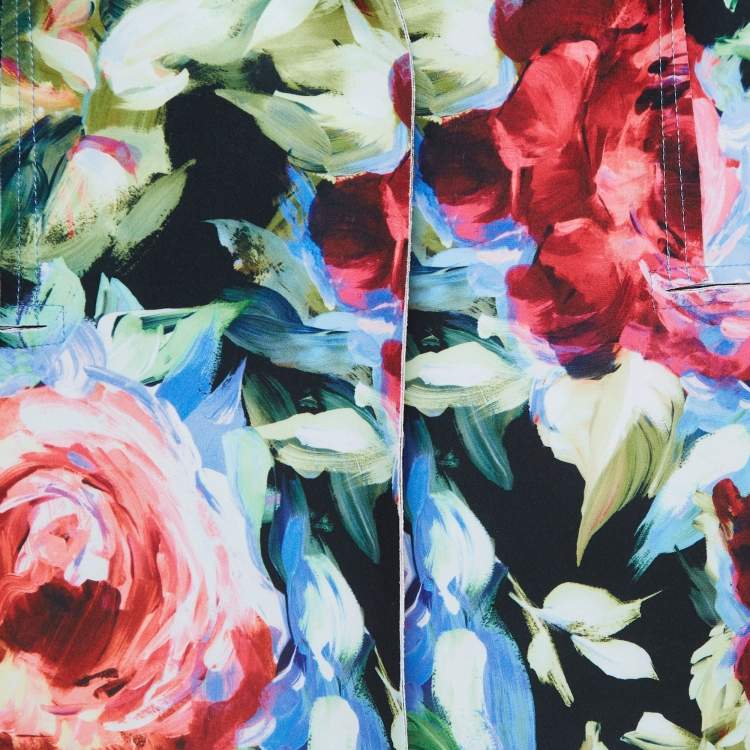 Pre Owned Norma Kamali Multicolor Floral Printed Jersey Blazer L