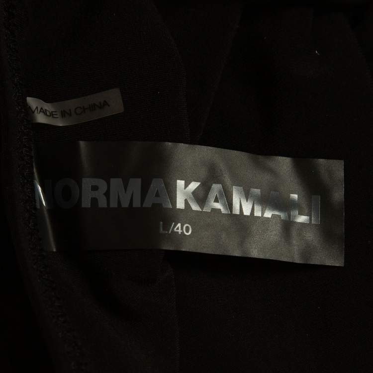 Pre Owned Norma Kamali Black Stretch Jersey Strappy Cropped Leg Jumpsuit L
