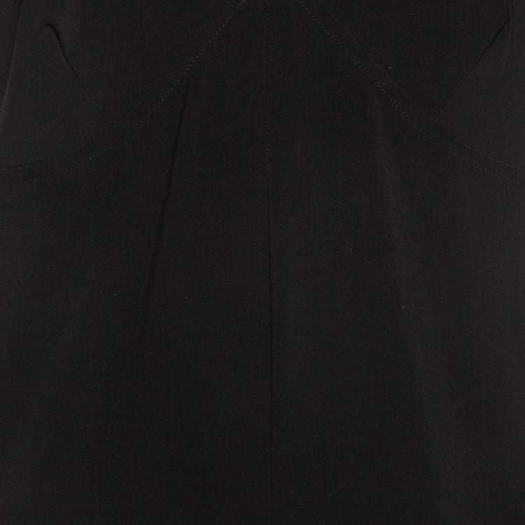 Pre Owned Norma Kamali Black Stretch Jersey Strappy Cropped Leg Jumpsuit L