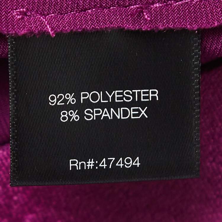 Pre Owned Norma Kamali Burgundy Velvet  Single Breasted Blazer & Pant Set M