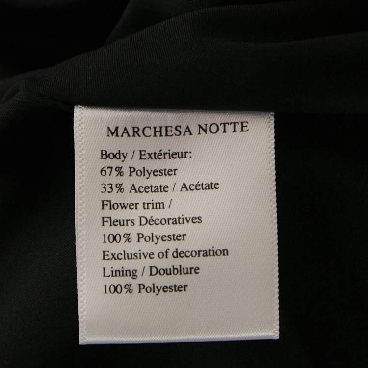 Pre Owned Notte By Marchesa Fuchsia Pink Duchess Satin Floral Applique One Shoulder Gown M