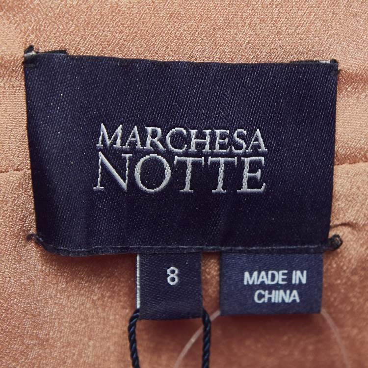 Pre Owned Notte By Marchesa Pink Tulle Ruffle Detailed Sleeveless Gown M