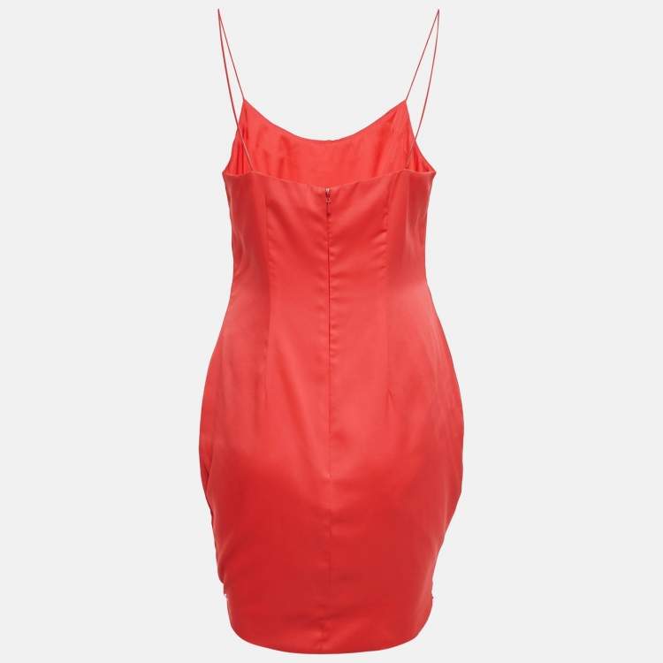 Pre Owned Notte By Marchesa Red Crepe Mini Dress S