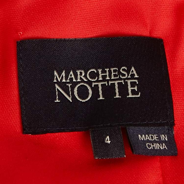Pre Owned Notte By Marchesa Red Crepe Mini Dress S