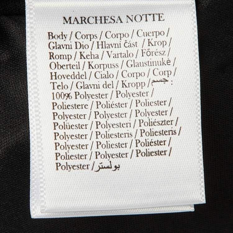 Pre Owned Notte By Marchesa Black Sequin Embroidered Halter Neck Gown S