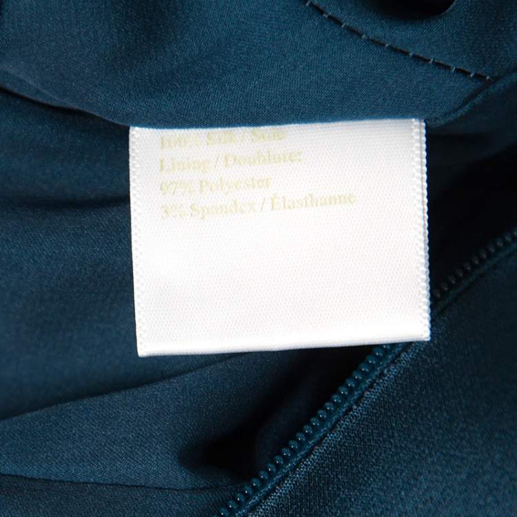 Pre Owned Notte by Marchesa Peacock Blue Embellished Silk Maxi Dress S