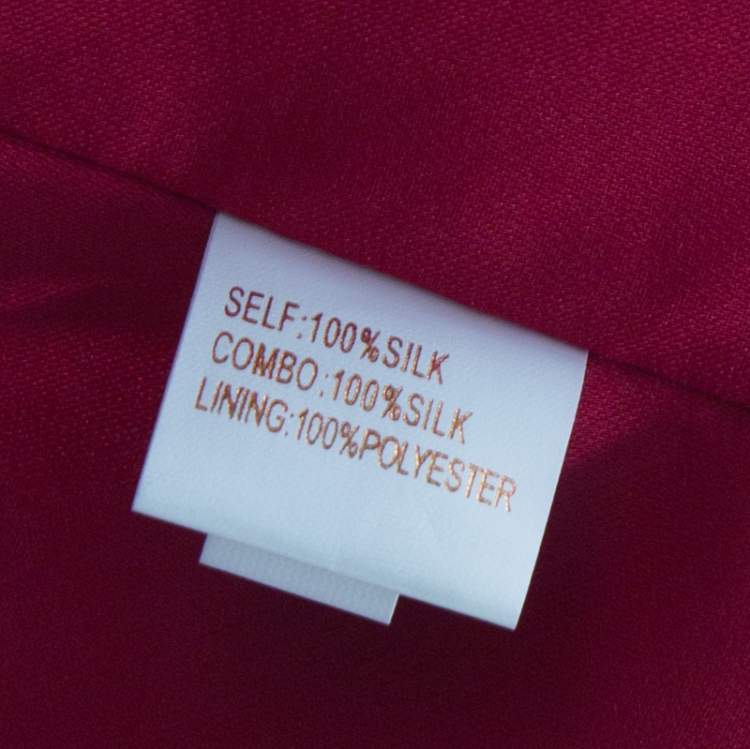 Pre Owned Notte By Marchesa Scarlet Silk Chiffon Pleated Bodice Strapless Gown M
