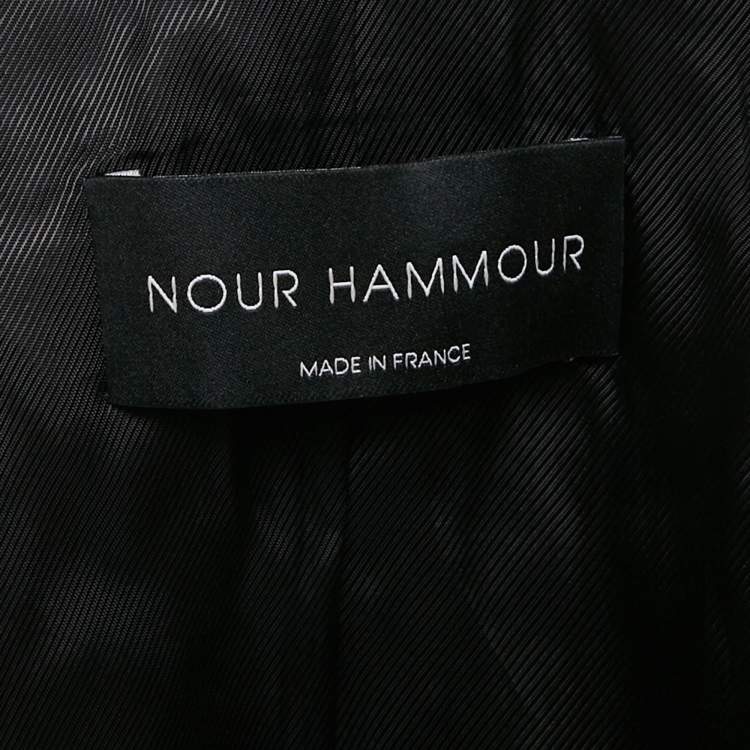 مملوكة مسبقًا Nour Hammour Black Studded Leather Zip-Up Jacket S