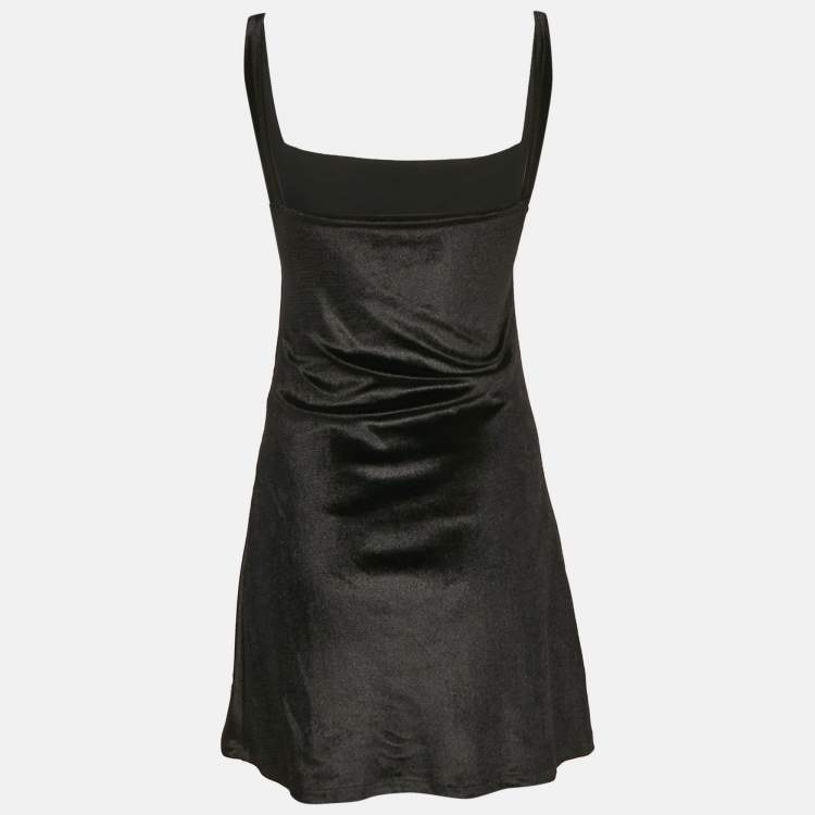 Pre Owned Oceanus Swimwear Black Velvet Embellished Mini Dress S
