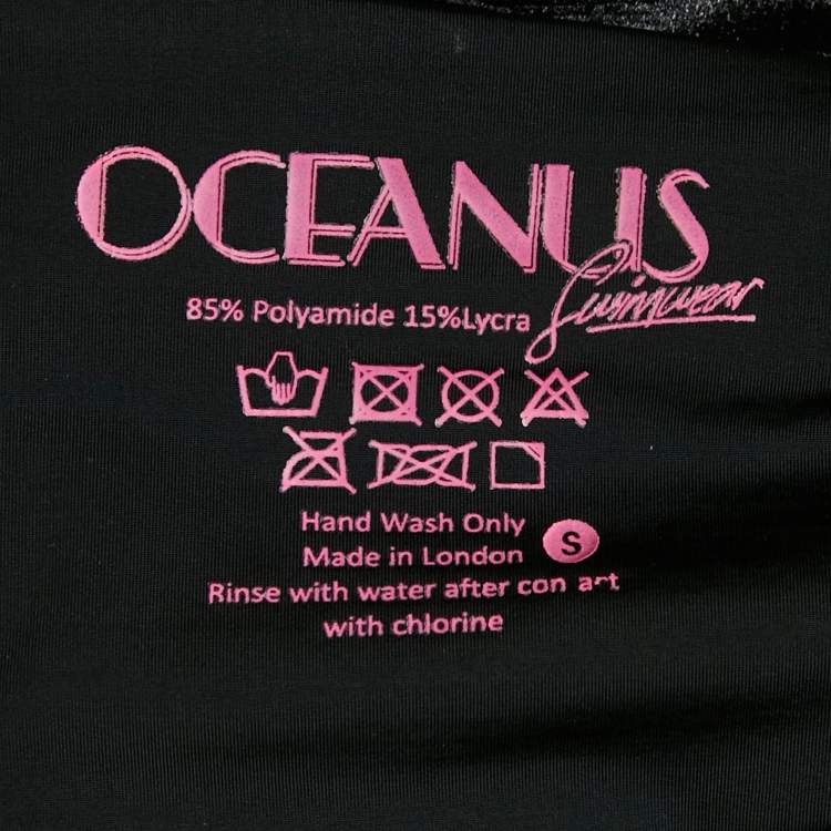 Pre Owned Oceanus Swimwear Black Velvet Embellished Mini Dress S