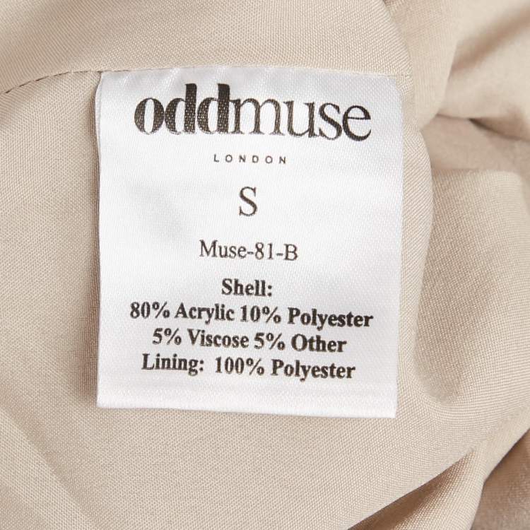 Pre Owned Oddmuse Beige Gabardine Sleeveless Top S
