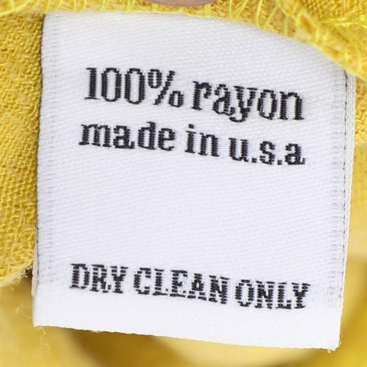 Pre Owned ODYLYNE Yellow Jacquard Wilsonia Maxi Skirt S