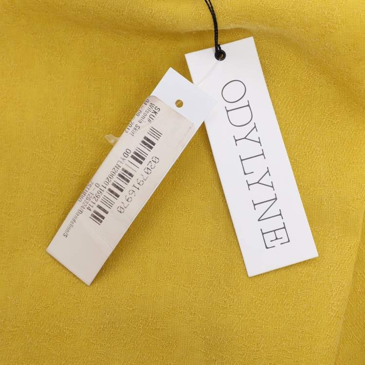 Pre Owned ODYLYNE Yellow Jacquard Wilsonia Maxi Skirt S