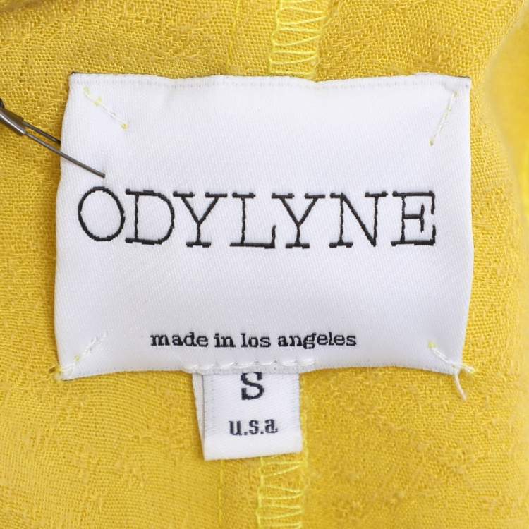 Pre Owned ODYLYNE Yellow Jacquard Wilsonia Maxi Skirt S