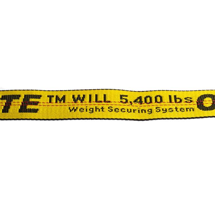 Pre Owned Off-White Yellow-Black Nylon Classic Industrial Belt 200CM