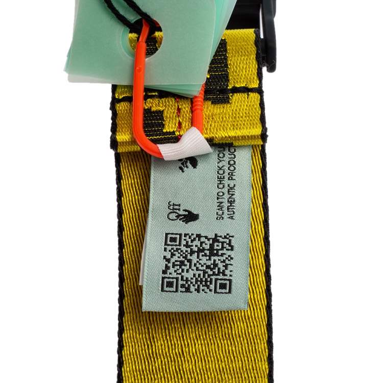 Pre Owned Off-White Yellow-Black Nylon Classic Industrial Belt 200CM