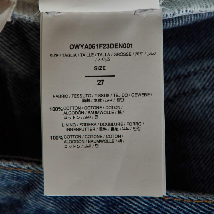 Pre Owned Off-White Blue Denim Flared Jeans S/Waist 31"