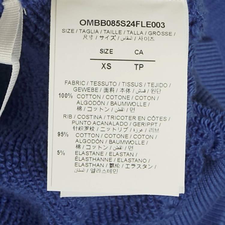 Pre Owned Off-White Blue Bandana Art Cotton Hoodie XS