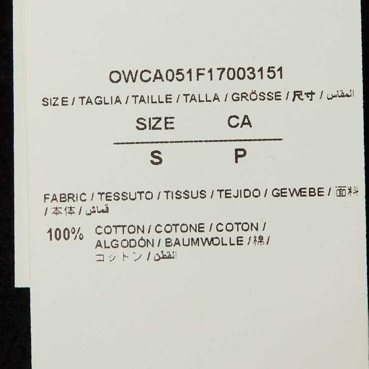 Pre Owned Off-White Black Woman Print Cotton Wide Leg Trousers S