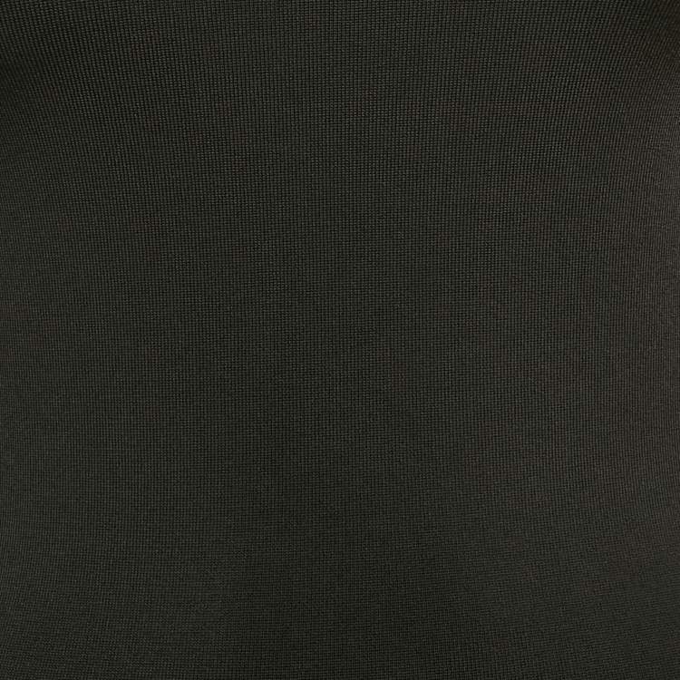 Pre Owned Off-White Black Rib Knit Back Open Fitted Top S