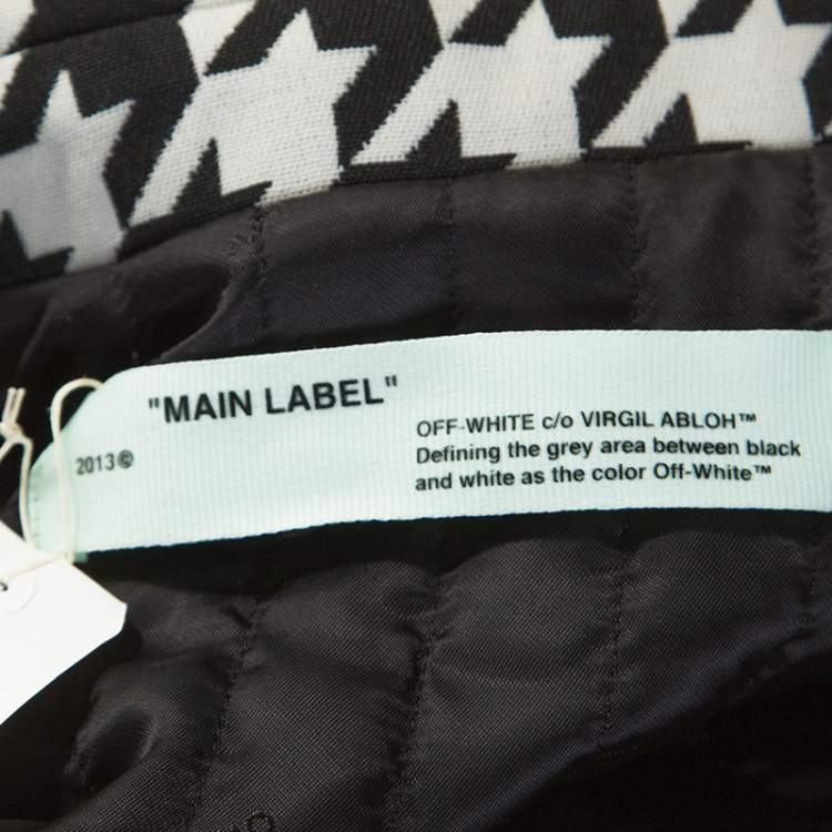 Pre Owned Off-White Monochrome Wool Blend Houndstooth Jacket M
