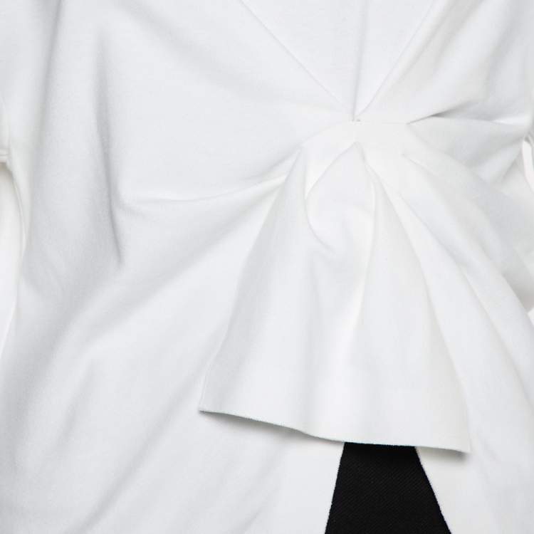 مملوكة مسبقًا Off-White White Cotton Knot Detail Sweatshirt M