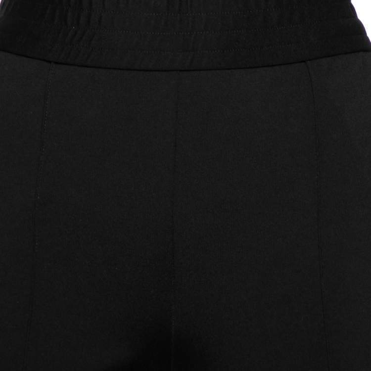 مملوكة مسبقًا Off-White Black Stretch Knit Flared Silhouette Track Pants M