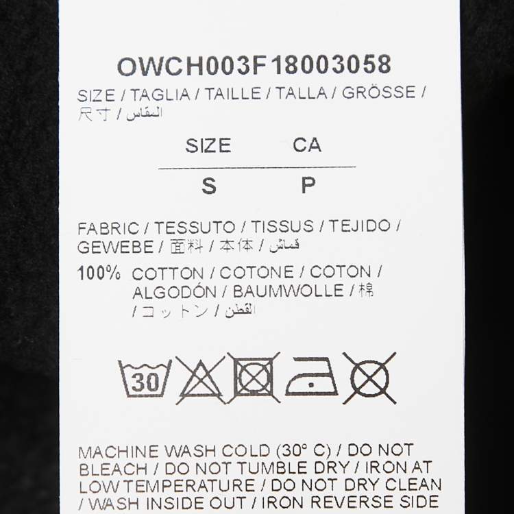 Pre Owned Off-White Black Printed Cotton Knit Wide-Leg Sweat Pants S