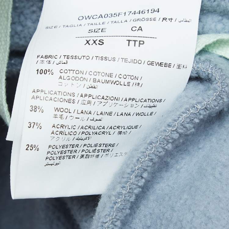 Pre Owned Off-White Blue Cotton Wide Leg Sweatpants XXS