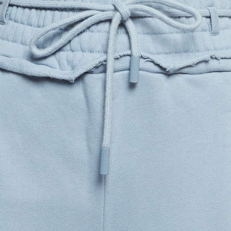 Pre Owned Off-White Blue Cotton Wide Leg Sweatpants XXS