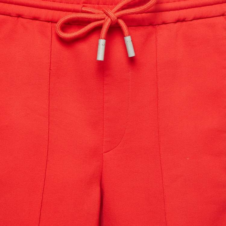Pre Owned Off-White Red Jersey Logo Tape Track Pants XXS