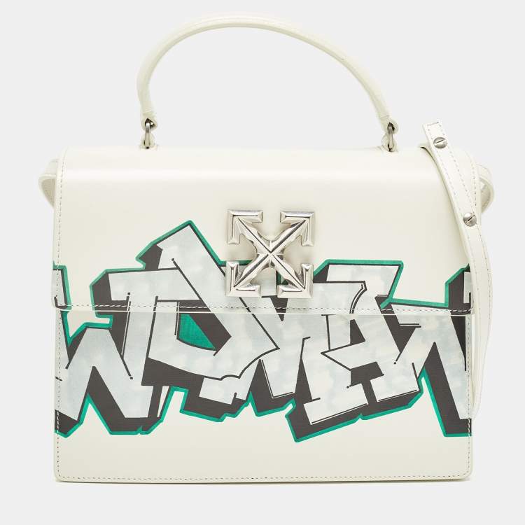 Off-White White Leather Graffiti 2.8 Jitney Top Handle Bag Off-White | The  Luxury Closet