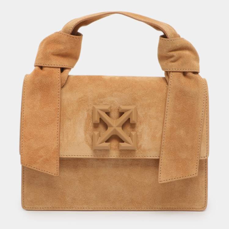Pre Owned Off-White 1.4 Jitney Beige Suede Shoulder Bag