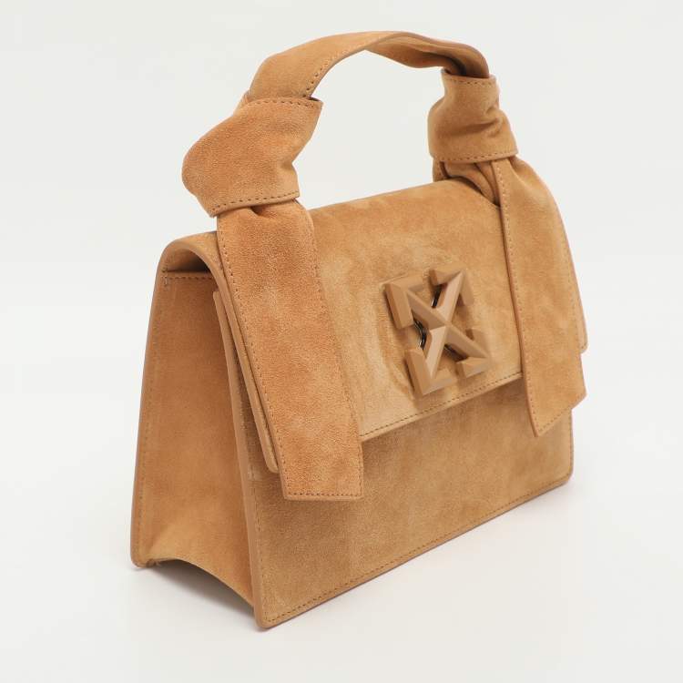 Pre Owned Off-White 1.4 Jitney Beige Suede Shoulder Bag