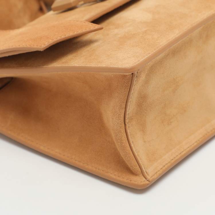 Pre Owned Off-White 1.4 Jitney Beige Suede Shoulder Bag