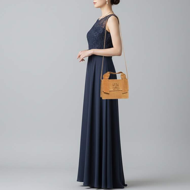 Pre Owned Off-White 1.4 Jitney Beige Suede Shoulder Bag