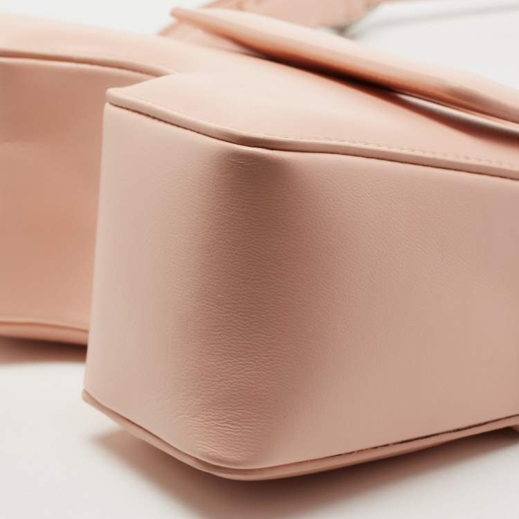 Pre Owned Off-White Pink Leather Burrow 22 Shoulder Bag