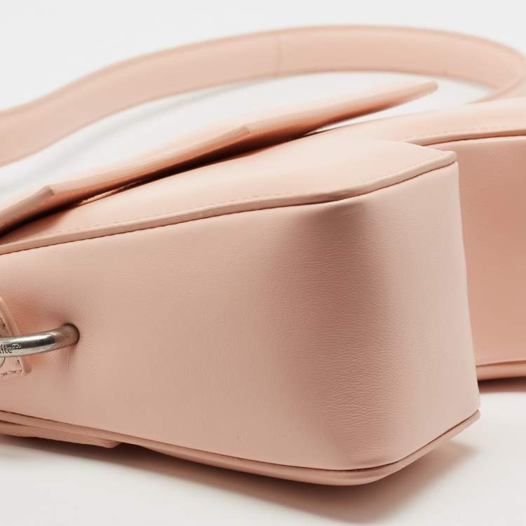 Pre Owned Off-White Pink Leather Burrow 22 Shoulder Bag