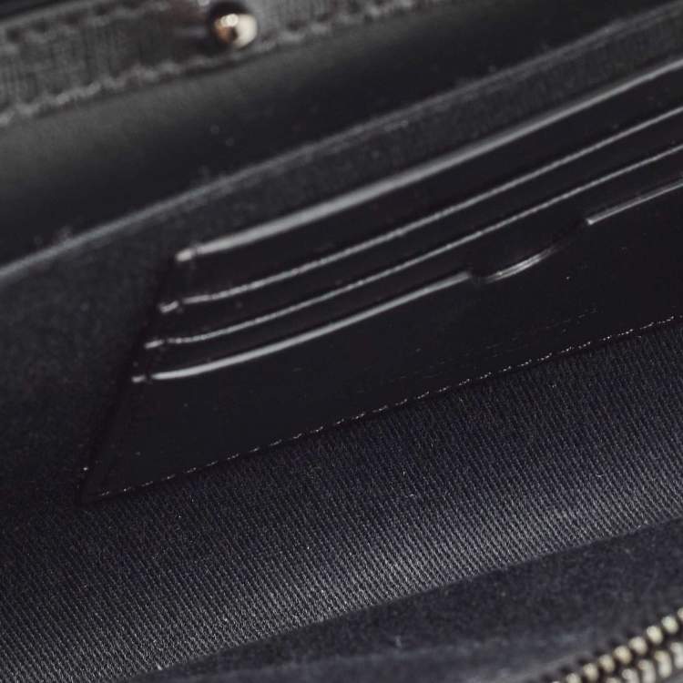 Pre Owned Off-White Black/White Diagonal Print Leather Binder Clip Wallet on Chain